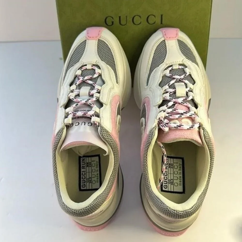 New Authentic Gucci Run Premiem Suede Mesh Sneakers